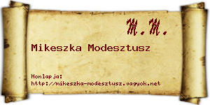 Mikeszka Modesztusz névjegykártya